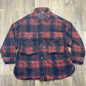 En Crème Flannel Button Down Jacket